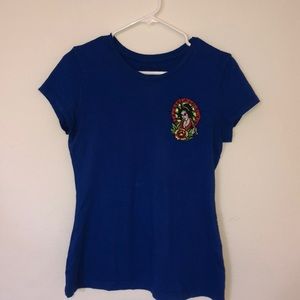 ED HARDY - CREW NECK EMBROIDERED SIGNATURE TEE